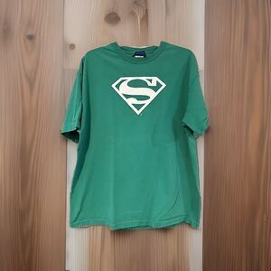 Superman Green Shield Logo Adult XL T-Shirt Classic DC Comics Tee Vintage